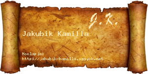 Jakubik Kamilla névjegykártya