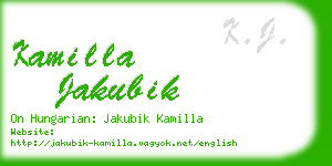 kamilla jakubik business card